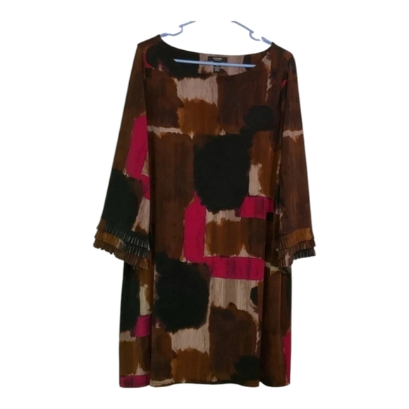 Alfani Abstract Print Shift Dress Bell Sleeve Size 1X - Picture 1 of 6